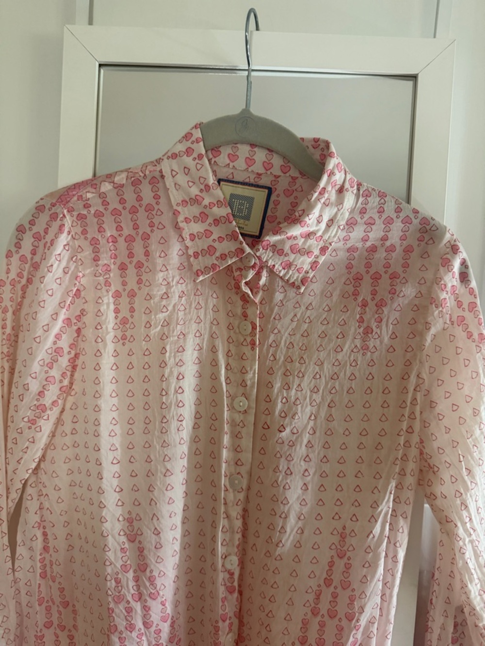 BELL BY ALICIA BELL Women’s Pink Heart-Print Button Down Shirt